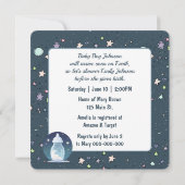 Teddy Bear Astronaut Baby Boy Dusche Einladung (Rückseite)