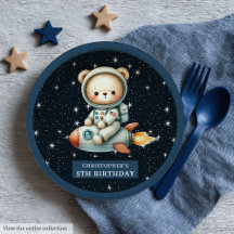 Teddy Bear Astronaut Baby Boy Geburtstag Custom