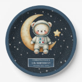 Teddy Bear Astronaut Baby Dusche Niedliches Party  Pappteller (Vorderseite)