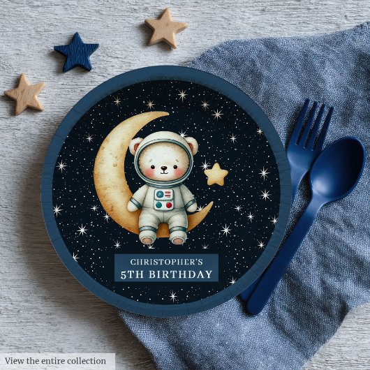 Teddy Bear Astronaut Baby Dusche Niedliches Party  Pappteller