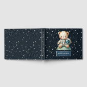 Teddy Bear Astronaut Baby Shooting Guest Sign Book Gästebuch (Voll)