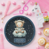 Teddy Bear Astronaut Babydusche Personalisiert Pappteller (Party)