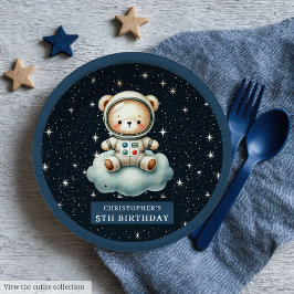 Teddy Bear Astronaut Babydusche Personalisiert Pappteller