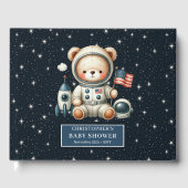 Teddy Bear Astronaut Boy Baby Shooting Logbook Gästebuch (Vorderseite)