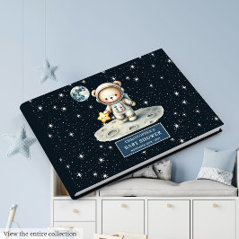 Teddy Bear Astronaut Boy Baby Showjournal Gästebuch