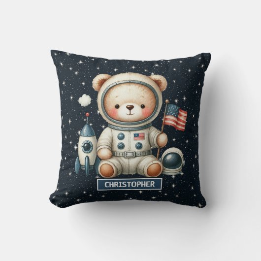 Teddy Bear Astronaut Decorative Pillow Baby Boy Kissen (Vorderseite)