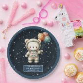 Teddy Bear Astronaut Duschpapier Teller Baby Boy (Party)