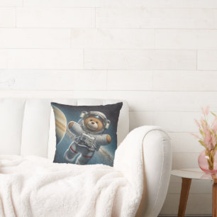 Teddy Bear Astronaut im Weltraum Kissen