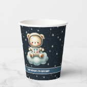 Teddy Bear Astronaut Junge Party Cups Weltraum Geb Pappbecher (Vorderseite)