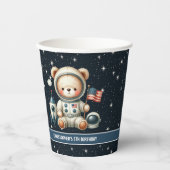 Teddy Bear Astronaut Party Paper Cups Baby Boy Pappbecher (Vorderseite)