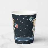 Teddy Bear Astronaut Space Party Cups Baby Boy Pappbecher (Rechts)