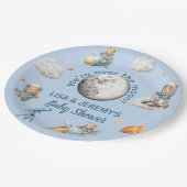  Teddy Bear Astronauts in Space Baby Shower Pappteller (Schrägansicht)
