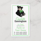 Teddy Bear Au Pair Custom Business Card Visitenkarte (Vorderseite)