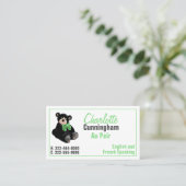 Teddy Bear Au Pair Custom Business Card Visitenkarte (Stehend Vorderseite)