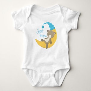 Teddy Bear auf Crescent Moon Baby Strampler