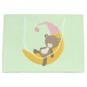 Teddy Bear auf Crescent Moon Große Geschenktüte (Vorderseite)