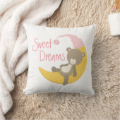 Teddy Bear auf Crescent Moon Kinderzimmer Kissen (Decke)