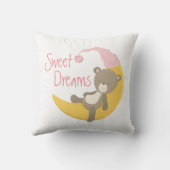 Teddy Bear auf Crescent Moon Kinderzimmer Kissen (Rückseite)