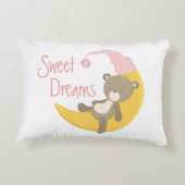 Teddy Bear auf Crescent Moon Kinderzimmer Zierkissen (Rückseite)