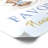 Teddy Bear auf Moon Blue Gold Balloons Favorit Sig Poster (Ecke)