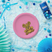 Teddy Bear auf rosa Pappteller (Party)
