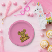 Teddy Bear auf rosa Pappteller (Party)