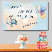 Teddy Bear Aviator Babydusche Banner