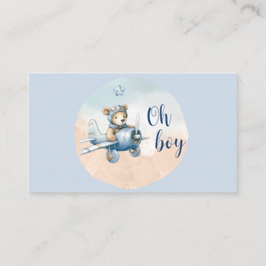 Teddy Bear Aviator Books for Baby Shooter Begleitkarte (Rückseite)