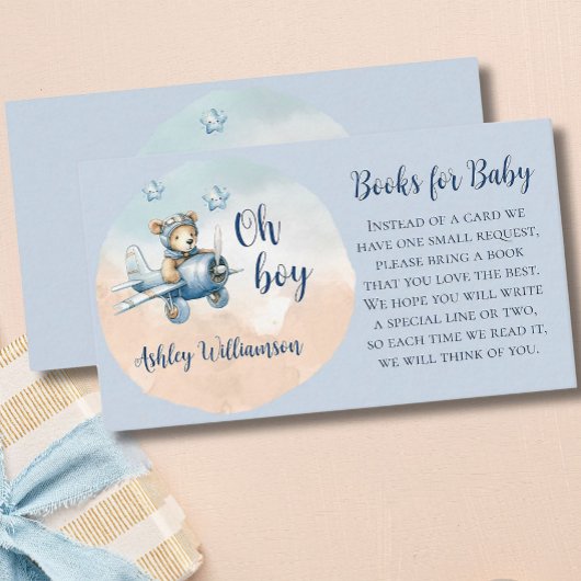 Teddy Bear Aviator Books for Baby Shooter Begleitkarte