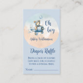 Teddy Bear Aviator Diaper Raffle for Baby Shooter Begleitkarte (Vorderseite)