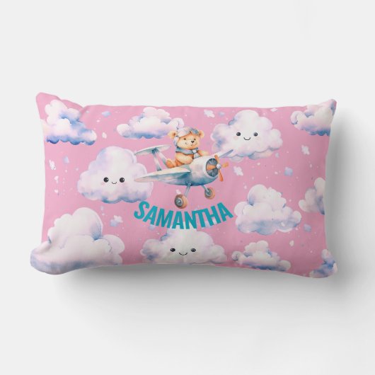 Teddy Bear Aviator Lumbar Pillow Lendenkissen (Vorderseite)