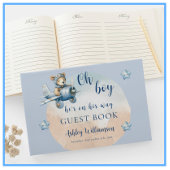 Teddy Bear Aviator Oh Boy Baby Dusche Gästebuch