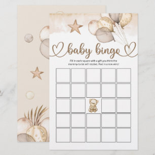Teddy Bear Baby Bear Baby Shooter Bingo Game