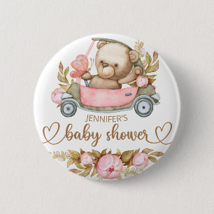 Teddy Bear Baby Bear Baby Shooter Floral Button