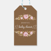 Teddy Bear Baby Bear Baby Shooter Floral Geschenkanhänger (Rückseite)