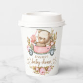 Teddy Bear Baby Bear Baby Shooter Floral Pappbecher (Rückseite)