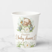 Teddy Bear Baby Bear Baby Shooter Floral Pappbecher (Vorderseite)