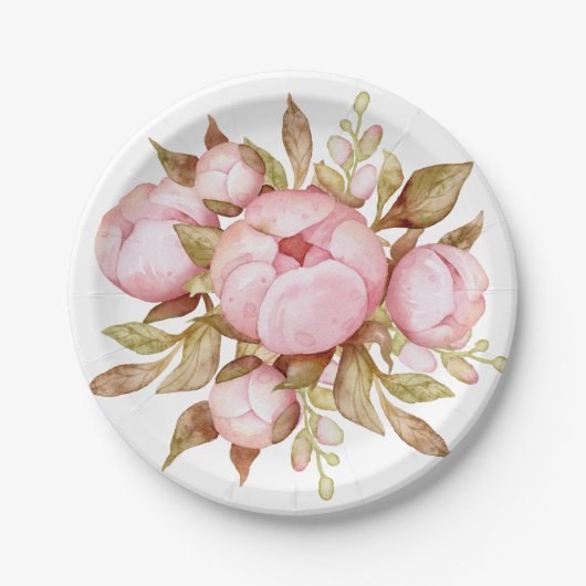 Teddy Bear Baby Bear Baby Shooter Floral Pappteller (Vorderseite)