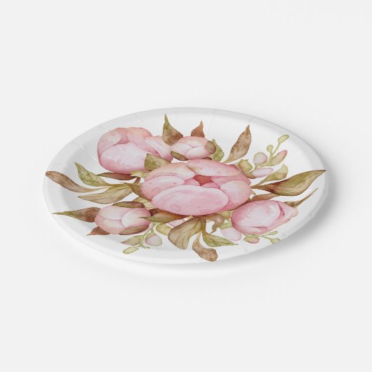 Teddy Bear Baby Bear Baby Shooter Floral Pappteller (Schrägansicht)