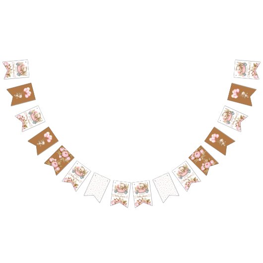 Teddy Bear Baby Bear Baby Shooter Floral Wimpelkette (Alle)