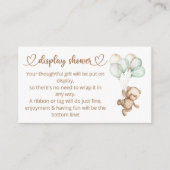 Teddy Bear Baby Bear Baby Shooting Card Begleitkarte (Vorderseite)