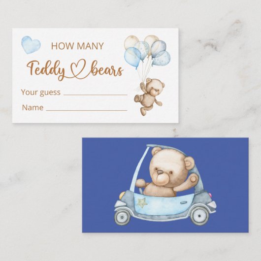 Teddy Bear Baby Bear Baby Shooting Card Begleitkarte (Vorne/Hinten)