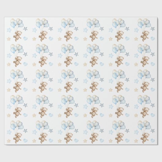 Teddy Bear Baby Bear Baby Shower Collectin Geschenkpapier (Flach)