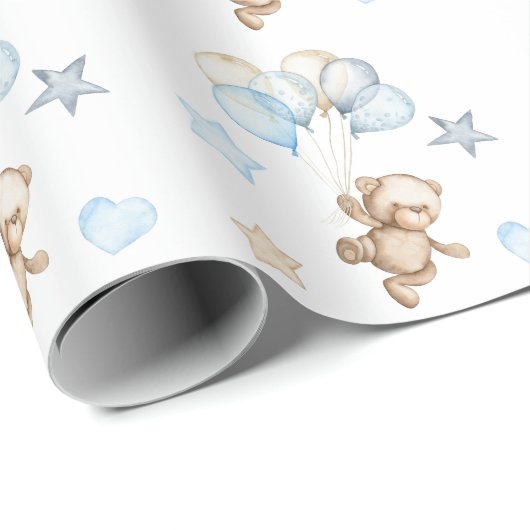 Teddy Bear Baby Bear Baby Shower Collectin Geschenkpapier (Rolleneckpunkt)