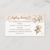 Teddy Bear Baby Bear Babydusche Begleitkarte (Vorderseite)