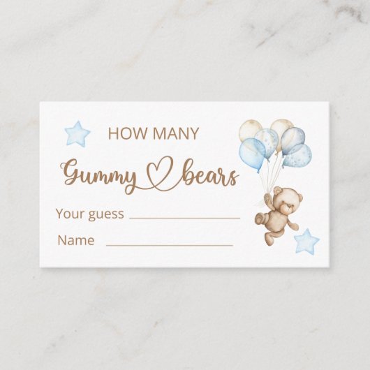 Teddy Bear Baby Bear Babydusche Begleitkarte (Vorderseite)