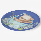 Teddy Bear Baby Bear Babydusche Pappteller (Schrägansicht)