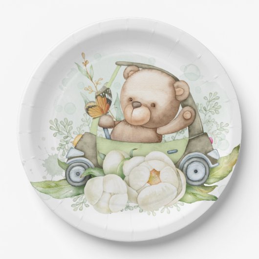 Teddy Bear Baby Bear Babydusche Pappteller (Vorderseite)