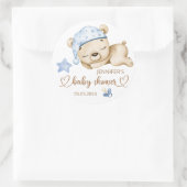 Teddy Bear Baby Bear Babydusche Runder Aufkleber (Tasche)