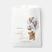 Teddy Bear, Baby Bear, Blue Balloons, Babydusche Geschenktütchen (Vorderseite)